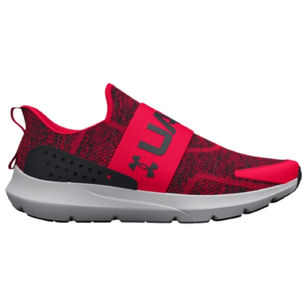 UA Boys Under Armour Surge 3 Slip - Boys' Running Shoes Red/Red Size 6.5